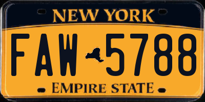 NY license plate FAW5788