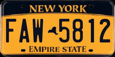 NY license plate FAW5812