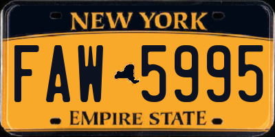 NY license plate FAW5995