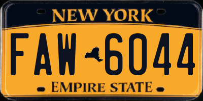 NY license plate FAW6044