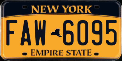 NY license plate FAW6095