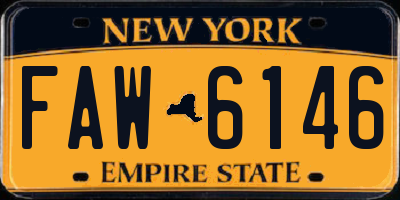 NY license plate FAW6146