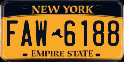 NY license plate FAW6188