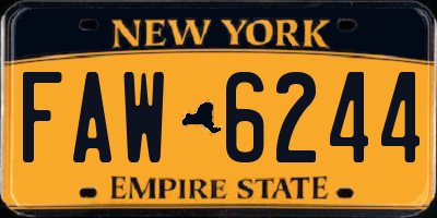 NY license plate FAW6244