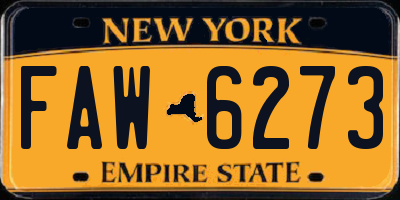 NY license plate FAW6273