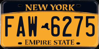 NY license plate FAW6275