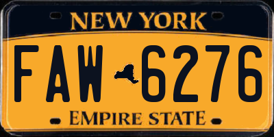 NY license plate FAW6276