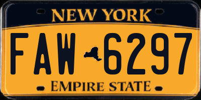 NY license plate FAW6297