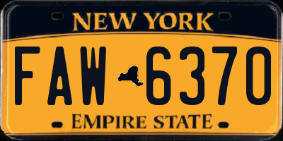 NY license plate FAW6370