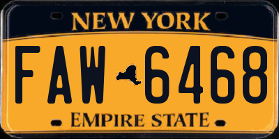 NY license plate FAW6468