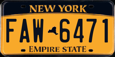 NY license plate FAW6471