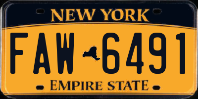 NY license plate FAW6491