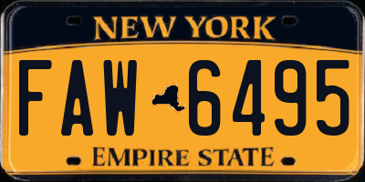NY license plate FAW6495