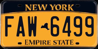 NY license plate FAW6499