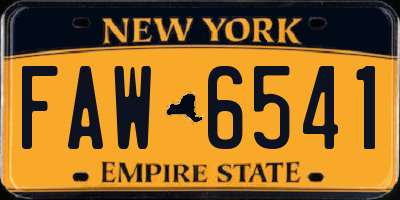 NY license plate FAW6541