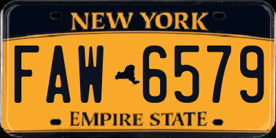 NY license plate FAW6579
