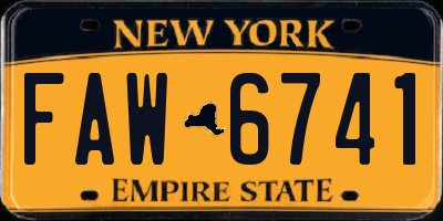 NY license plate FAW6741