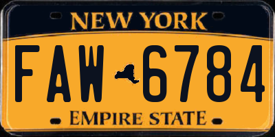 NY license plate FAW6784