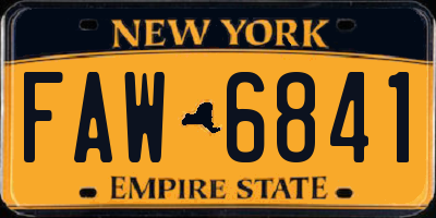 NY license plate FAW6841