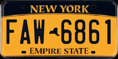 NY license plate FAW6861