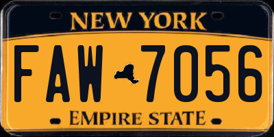 NY license plate FAW7056