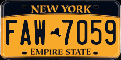 NY license plate FAW7059