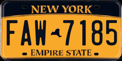 NY license plate FAW7185