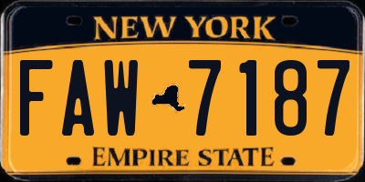 NY license plate FAW7187