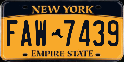 NY license plate FAW7439