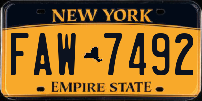 NY license plate FAW7492