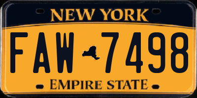 NY license plate FAW7498
