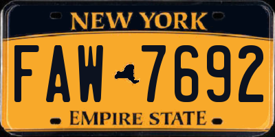 NY license plate FAW7692
