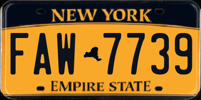 NY license plate FAW7739
