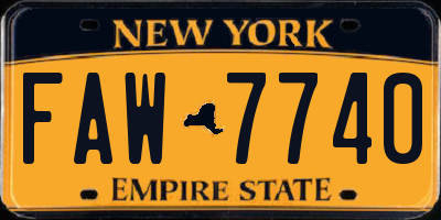 NY license plate FAW7740