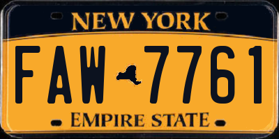 NY license plate FAW7761