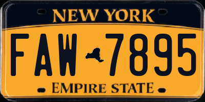 NY license plate FAW7895