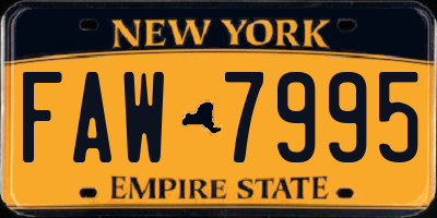 NY license plate FAW7995