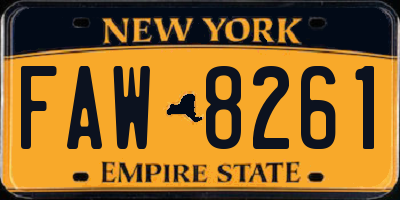 NY license plate FAW8261