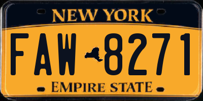 NY license plate FAW8271