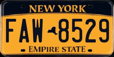 NY license plate FAW8529