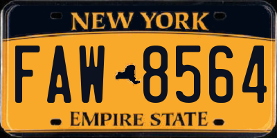 NY license plate FAW8564