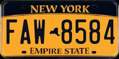 NY license plate FAW8584