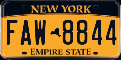 NY license plate FAW8844