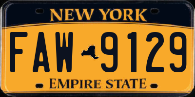NY license plate FAW9129