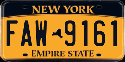 NY license plate FAW9161
