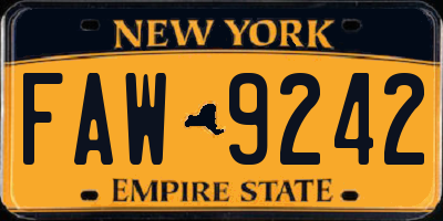 NY license plate FAW9242