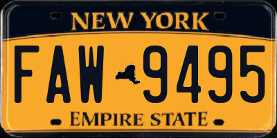 NY license plate FAW9495