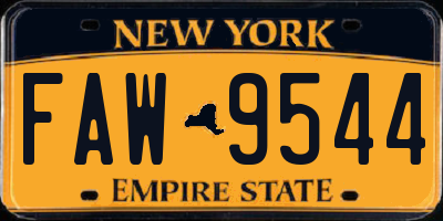 NY license plate FAW9544