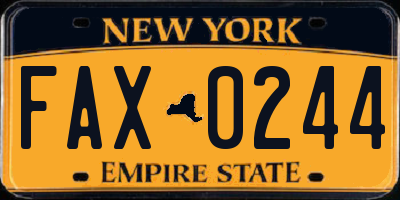 NY license plate FAX0244