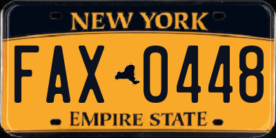 NY license plate FAX0448